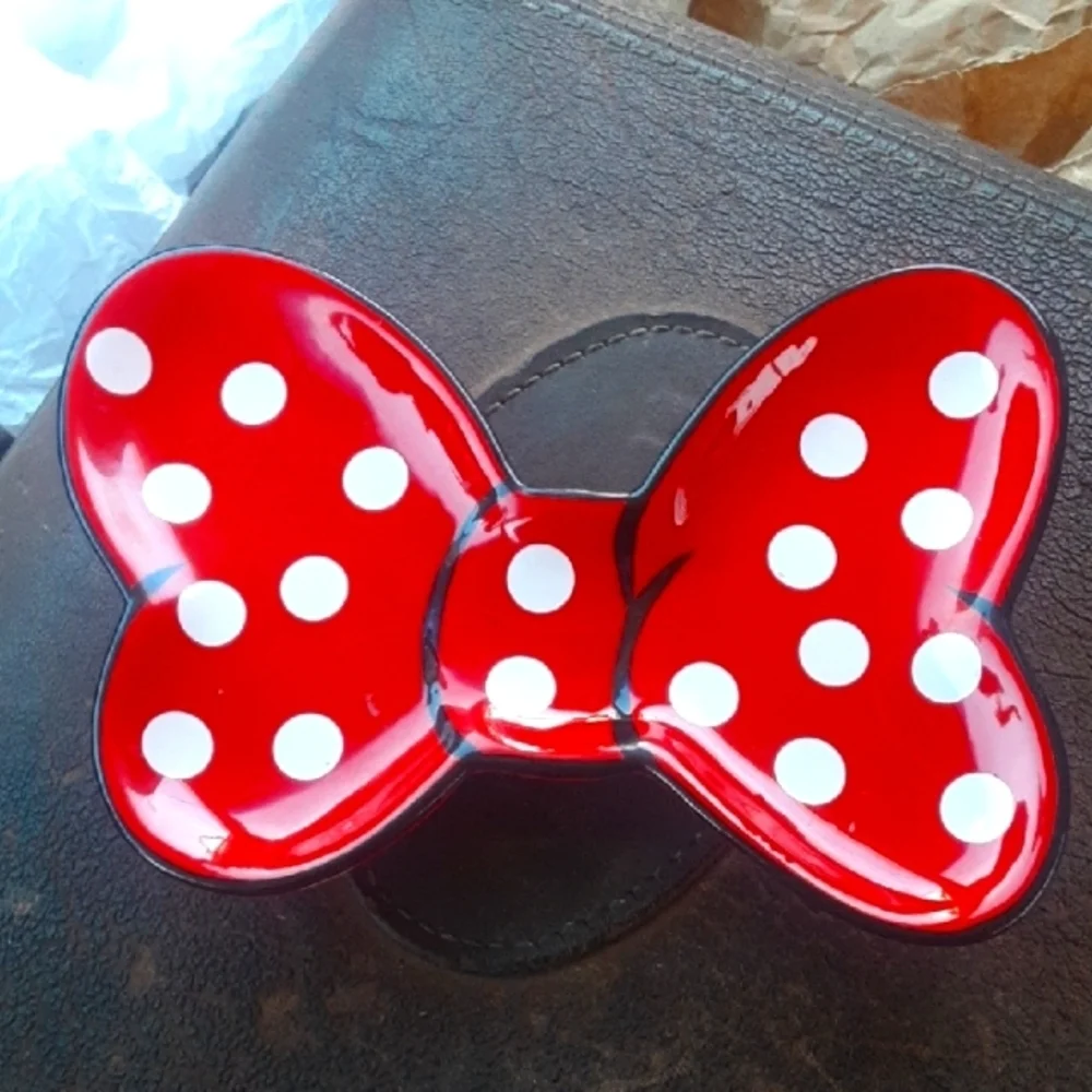 Red Polka Dot Bow Trinket Dish